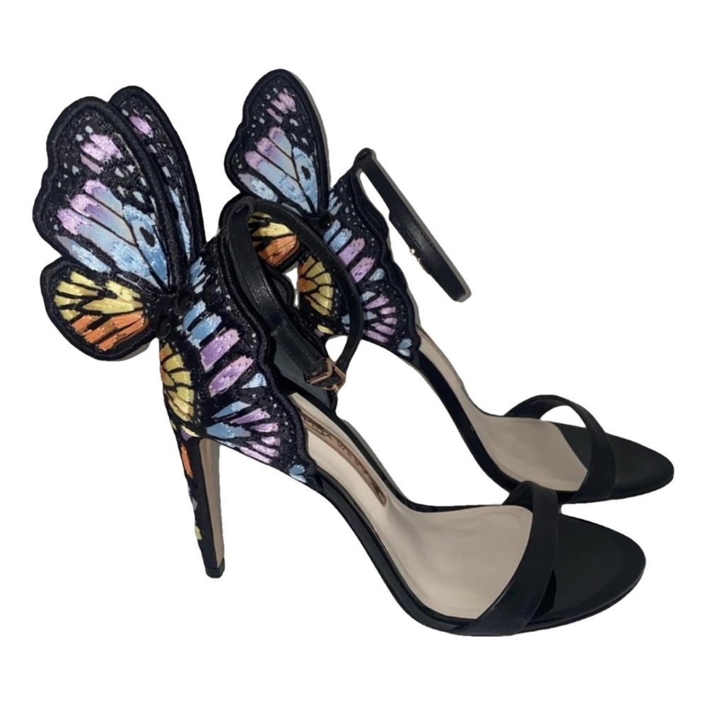 Sophia Webster Chiara Embroidered Rainbow Butterfly Heels